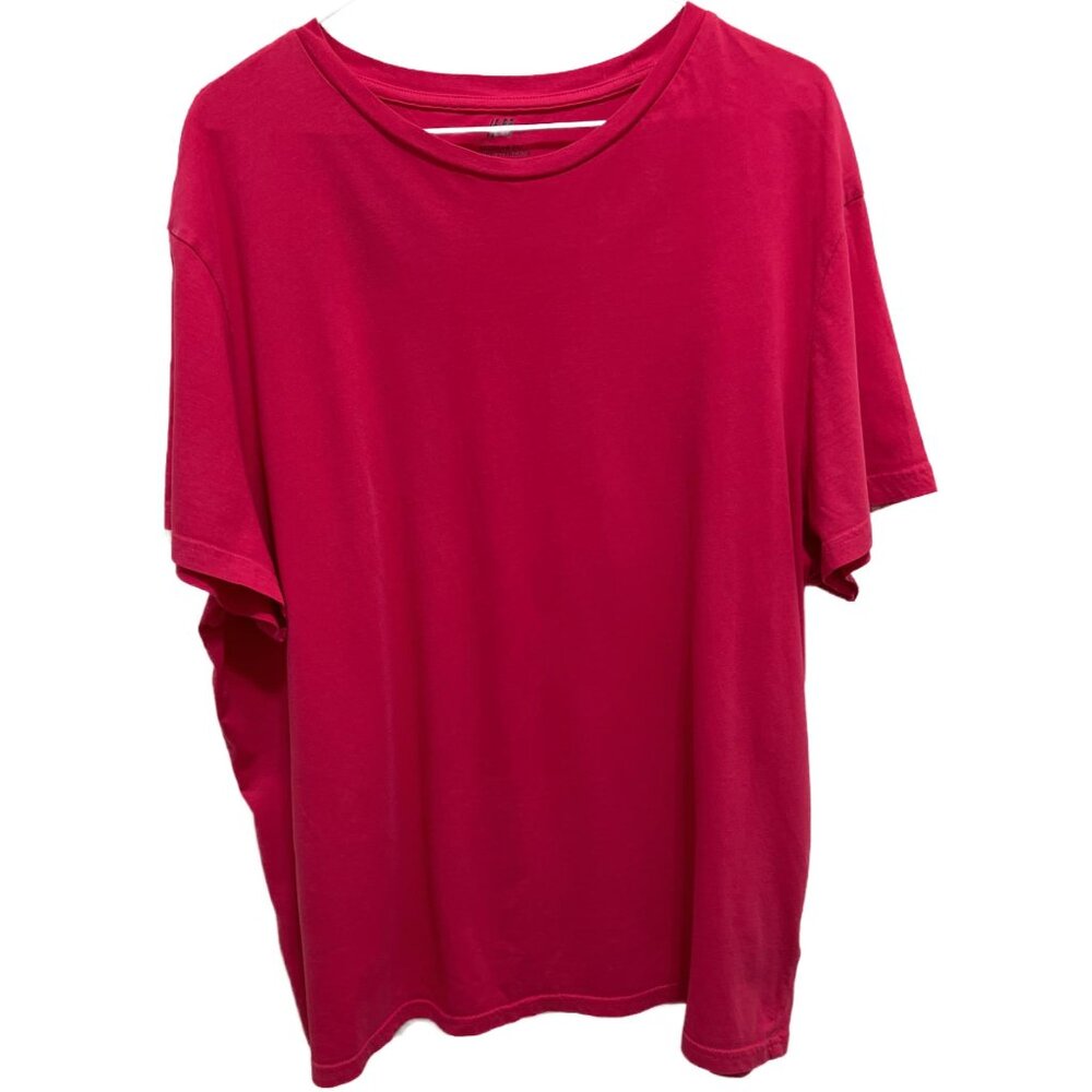 0269 H&M Plus Loose Fit Short Sleeve Cotton Tee  Pink